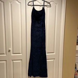 Blue velvet dress